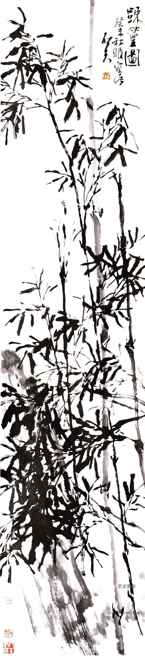 疏篁图 234x63cm 纸本墨笔 2003年 郭石夫